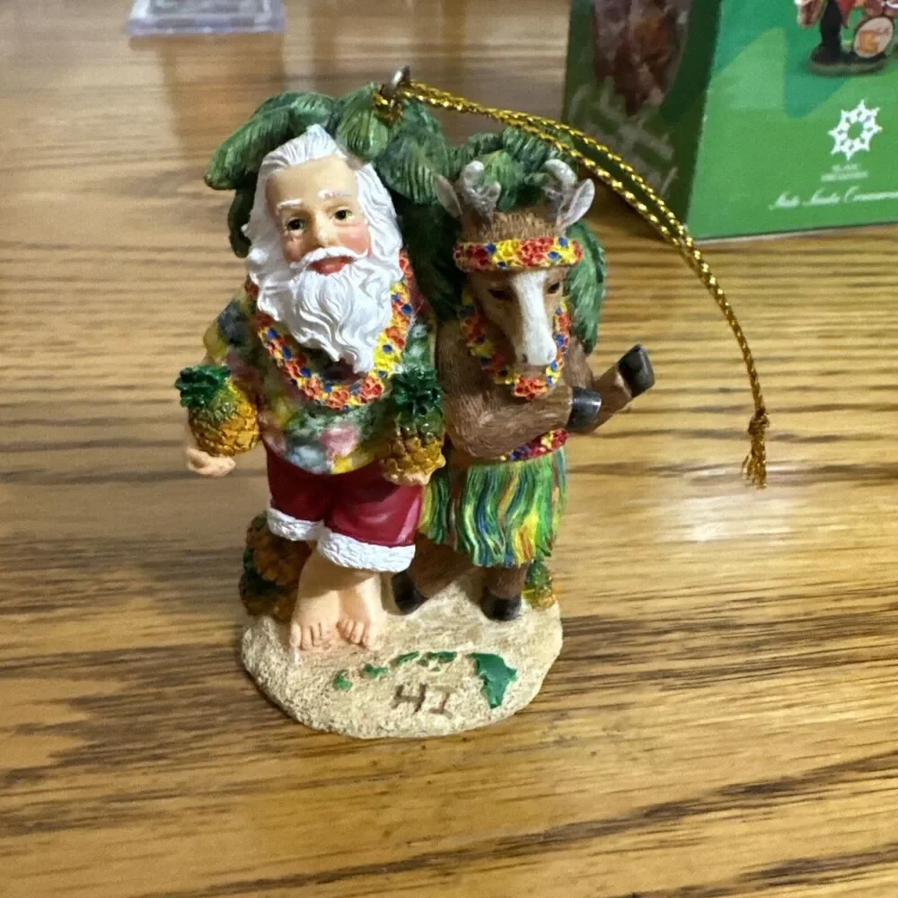 Slavic Treasures~SSO- HI1 Hawaii State Santa-Santa and Reindeer